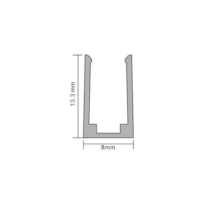 Profilé en aluminium anodisé 100 cm pour néon LED 6 x 12 mm