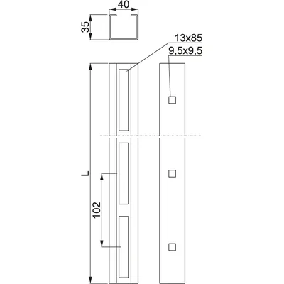 Profilé en U renforcé CWP40H35/2.2MC, épaisseur de tôle : 1,5 mm