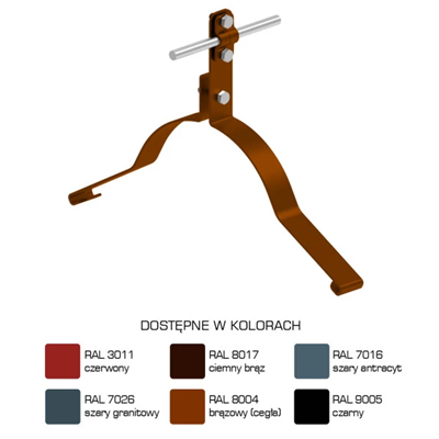 Profiled ridge tile handle screw pattern 13, height 10cm, painted