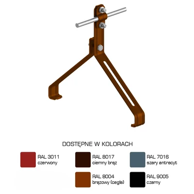 Profiled ridge tile handle screw pattern 19, height 20cm, painted