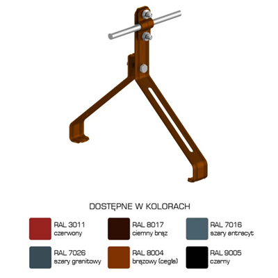 Profiled ridge tile handle screw pattern 19, height 20cm, painted