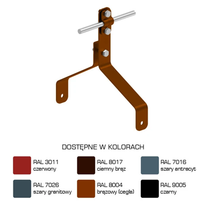 Profiled ridge tile handle screw pattern 22, height 10cm, painted