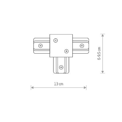 PROFILES RECESSED T-CONNECTOR BLACK