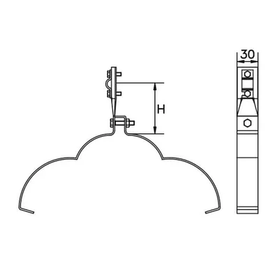 Profilierter Firstziegelgriff mit Platte; h=8cm /OC/