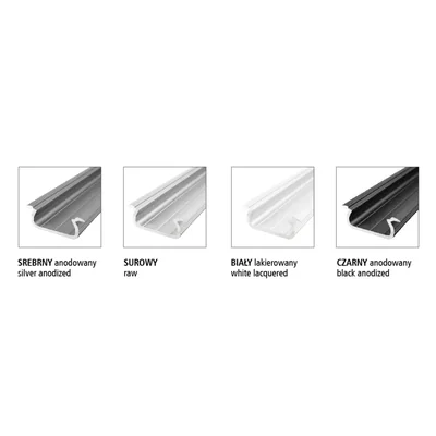 Profilo in alluminio L2 anodizzato argento, montaggio a filo standard, 2,02 m