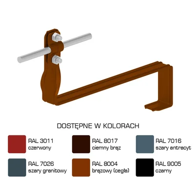 Profilovaný držák střešních tašek, kroucený šroub, vzor 10, výška 10 cm, lakováno