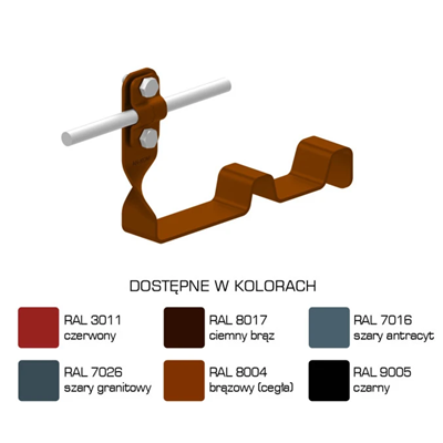 Profilovaný držák střešních tašek, kroucený šroub, vzor 11, výška 10 cm, lakováno