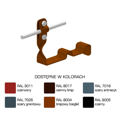 Profilovaný držák střešních tašek, kroucený šroub, vzor 18, výška 10 cm, lakováno