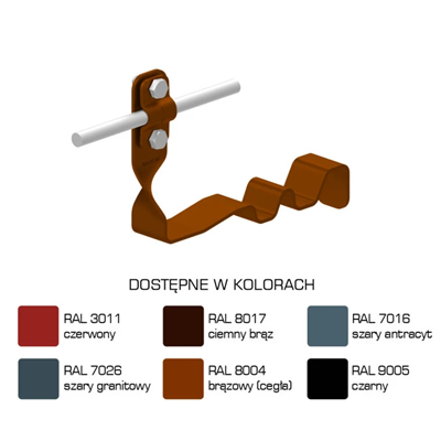 Profilovaný držák střešních tašek, kroucený šroub, vzor 2, výška 10 cm, lakováno