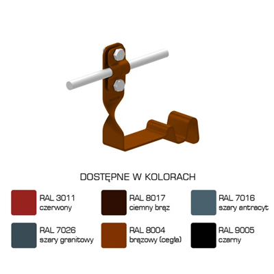 Profilovaný držák střešních tašek, kroucený šroub, vzor 32, výška 10 cm, lakováno