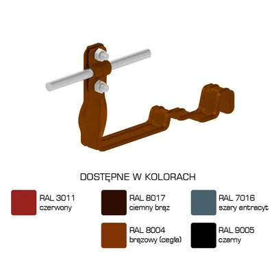 Profilovaný, šroubovaný držák střešních tašek, vzor 26, výška 10 cm, lakovaný