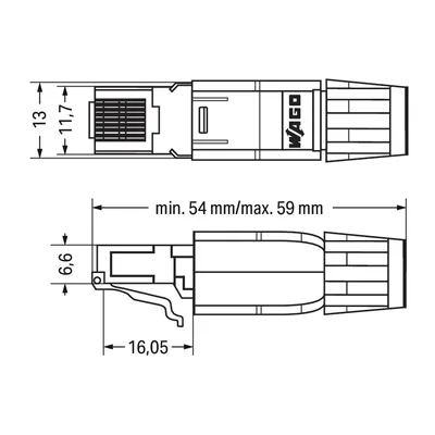 PROFINET RJ-45 IP20 Ethernet 10/100 Mbit/s Stecker für die Feldmontage