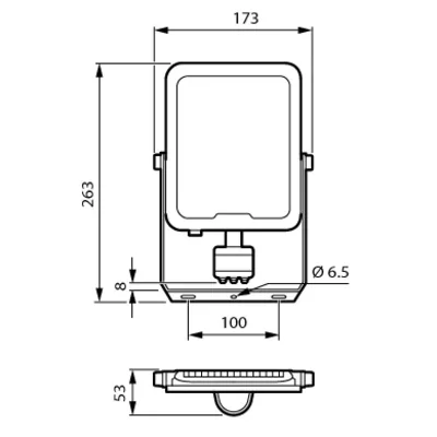 Projecteur LED LEDINARE avec capteur 50W 6000lm 4000K IP65 noir