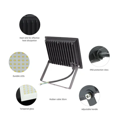 Projecteur NOCTIS LUX 3 50W CW 230V IP65 180x140x27mm Noir