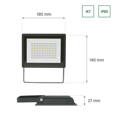 Projecteur NOCTIS LUX 3 50W CW 230V IP65 180x140x27mm Noir