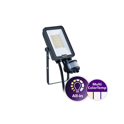 Projektor LED 20W (2200lm/2400lm) (3000K/4000K/6500K) symetryczny z czujnikiem ruchu BVP167