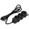 Prolunga a 3 vie 2P+Z (Schuko), 3 m H05VV-F 3x1,5mm2, Imax=16A, spina piatta, nera