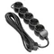 Prolunga a 5 vie 2P+Z (Schuko), 3 m H05VV-F 3x1,5mm2, Imax=16A, spina piatta, nera