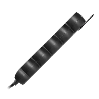 Prolunga a 5 vie 2P+Z (Schuko), 3 m H05VV-F 3x1,5mm2, Imax=16A, spina piatta, nera