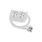 Prolunga portatile a 2 vie, 2x2P+Z bianca 250V~/10A 3x1mm² PVC - 6 m con spina UNISCHUKO angolata stampata e foro di montaggio, Classic PSN-206