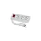 Prolunga portatile a 3 vie, 3x2P+Z bianca con interruttore illuminato 250V~/16A 3x1,5mm² PVC - 5m con spina UNISCHUKO angolata stampata e fori di montaggio, Classic PSN-305W-1.5