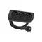 Prolunga portatile a 3 vie, 3x2P+Z nera 250V~/16A 3x1,5mm² PVC - 1,5 m con spina UNISCHUKO angolata stampata e fori di montaggio, Classic PSN-301.5-2