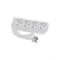 Prolunga portatile a 4 vie, 4x2P+Z bianca 250V~/16A 3x1,5mm² PVC - 10m con spina UNISCHUKO angolata stampata e fori di montaggio, Classic PSN-4010-1.5