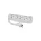 Prolunga portatile a 5 vie, 5x2P+Z bianca 250V~/16A 3x1,5mm² PVC - 1,5 m con spina UNISCHUKO angolata stampata e fori di montaggio, Classic PSN-501.5-1.5