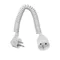 Prolunga portatile a singolo conduttore, 1x2P+Z, cavo a spirale bianco 250V~/10A, 3x1mm² PVC - 3m con spina angolata sagomata UNISCHUKO PSS-103