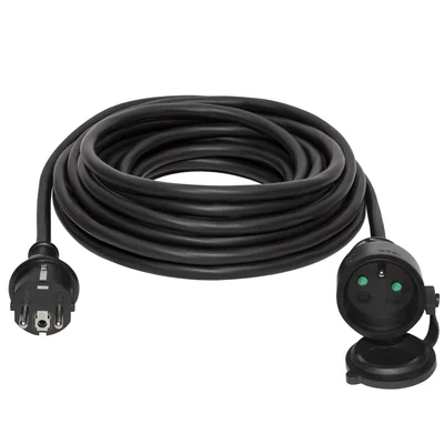 Prolunga singola, 1x2P+Z in gomma nera H05RR-F 3x2,5mm² - 10m 250V~/16A IP-44 PSK-1010G-2.5