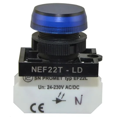 PROMET Lampka NEF22 niebieska, 24V-230V