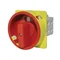 PROMET Panel-mount cam switch lockable with 3 padlocks (5-8mm), red knob, 0-I (on - off), 40A, 3-pole, IP40