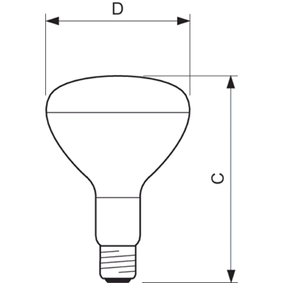 Promiennik podczerwieni 230V E27 375W R125