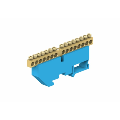 Protective terminal block 15-module 15x16 mm2 blue