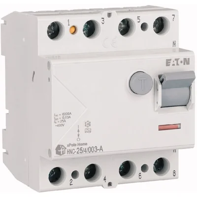 Proudový chránič HNC-25/4/003-A 6kA, In=25A, IΔN=0,03A, typ A, 4pólový. Řada HNC