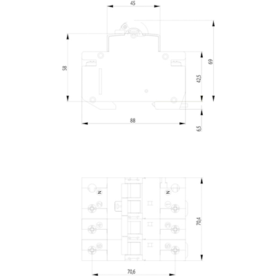 Proudový chránič s nadproudovým prvkem KZS-4M C 32/0,03A, AC