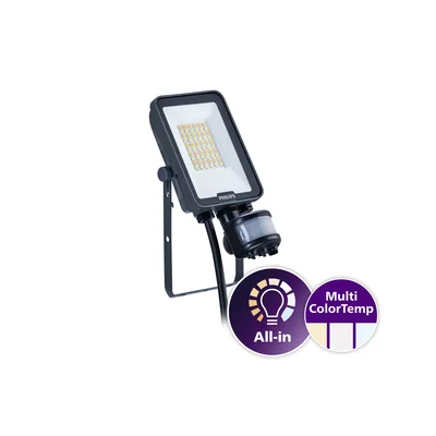 Proyector LED 20W (2200lm/2400lm) (3000K/4000K/6500K) simétrico con sensor de movimiento BVP167