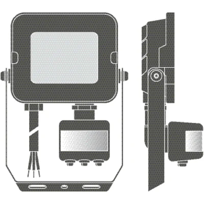 Прожектор FLOOD COMPACT SENSOR V 10W 840 SYM 100 чорного кольору