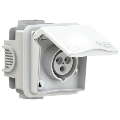 Průchozí zásuvka pod omítku 16A 2P+Z 230V