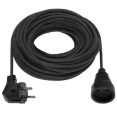 Przedłużacz 1 gniazdo b/u 10m H05RR-F 2x1,5 16A czarny
