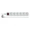Przedłużacz 2 m / 6 gniazd / z wyłącznikiem / biały / PVC / 1 mm2