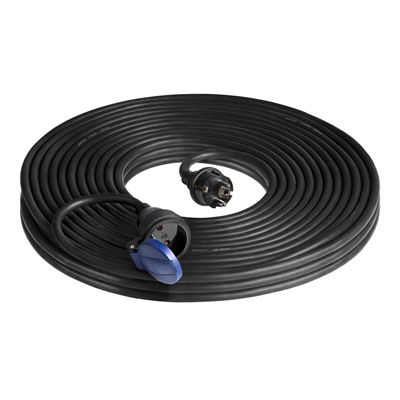 Przedłużacz warsztatowy bryzgoszczelny 2P+Z kabel gumowy olejoodporny H07RN-F 3x1,5mm2 IP44 30m