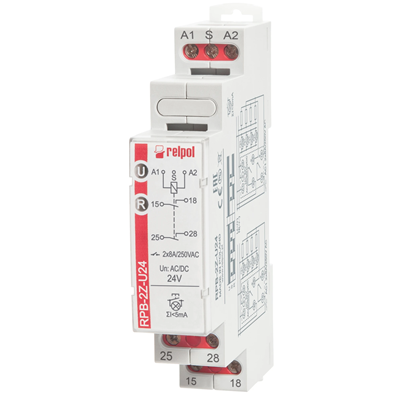 Przekaźnik Bistabilny 24V AC/DC 2Z AgSnO2 8A / 250V AC