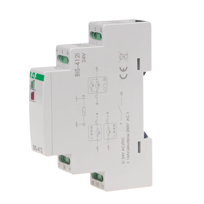 Przekaźnik bistabilny grupowy Na szynie TH-35 DIN z przekaźnikiem inrush 160A/20ms 24V