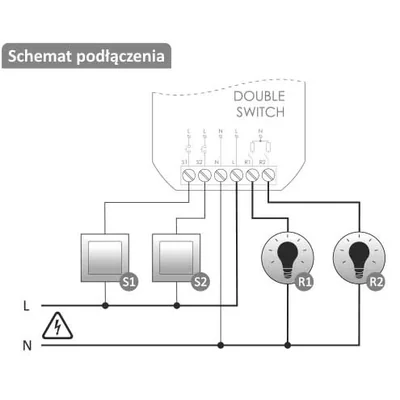 Przekaźnik Wi-Fi dwukanałowy 230 V DOUBLE SWITCH