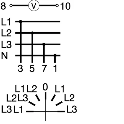 Przełącznik woltomierza 10A 400V