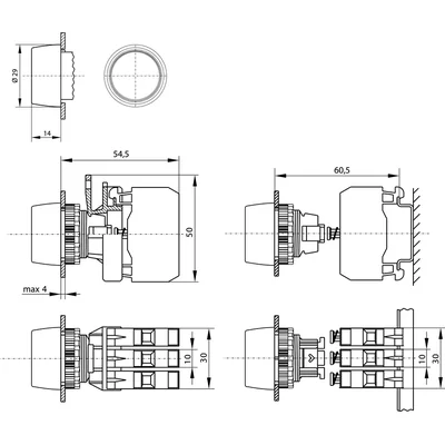 Przycisk kryty zielony zwierny pierścień niklowany