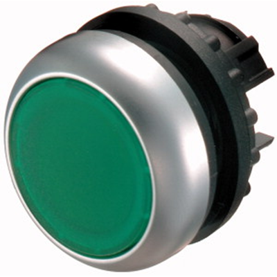 Przycisk płaski z samopowrotem, kolor zielony 1, M22-D-G-X1