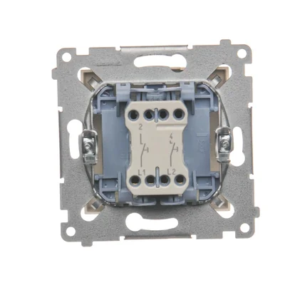 Przycisk podwójny zwierny bez piktogramu (moduł) 10A 250V szybkozłącza krem