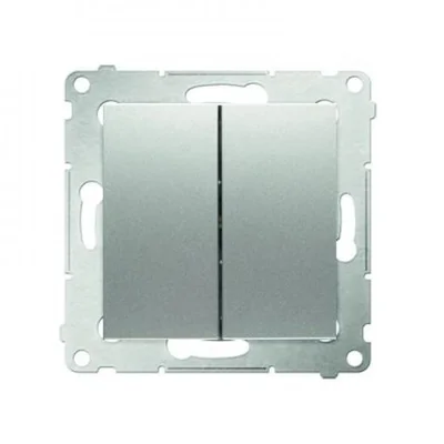 Przycisk podwójny zwierny bez piktogramu (moduł) 10A 250V szybkozłącza srebrny (metalik)